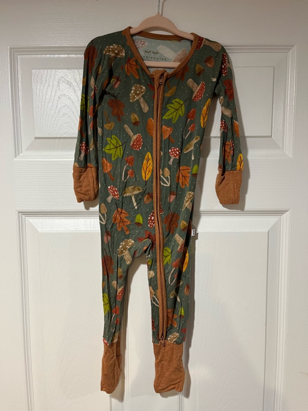 HARD TO FIND Little Sleepies woodland Forest One-Piece Zipper Footed Pajama